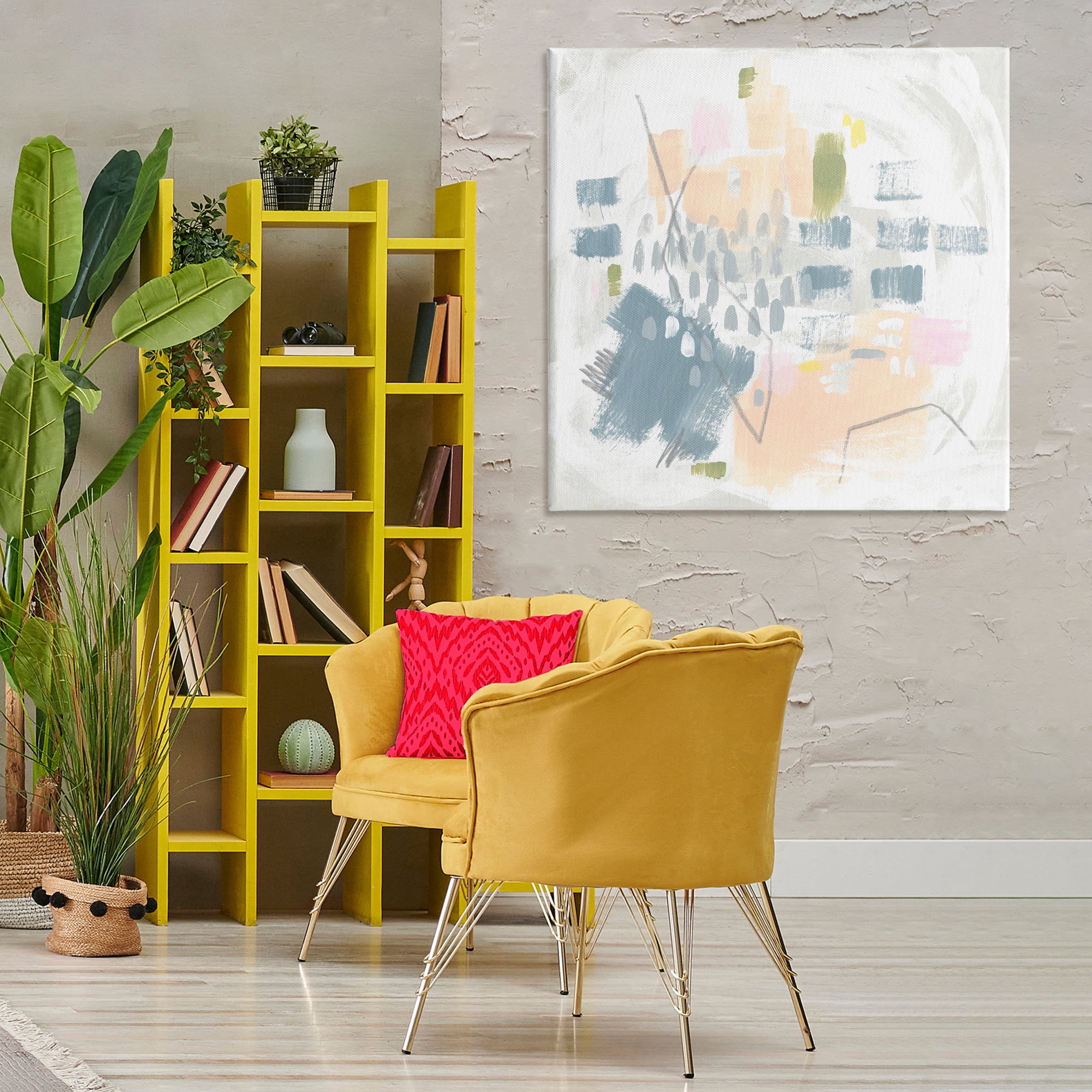 Stupell Industries Centric Pastel Pattern Abstract Painting Gallery Wrapped Canvas Art Print Wall Art, 36 x 36