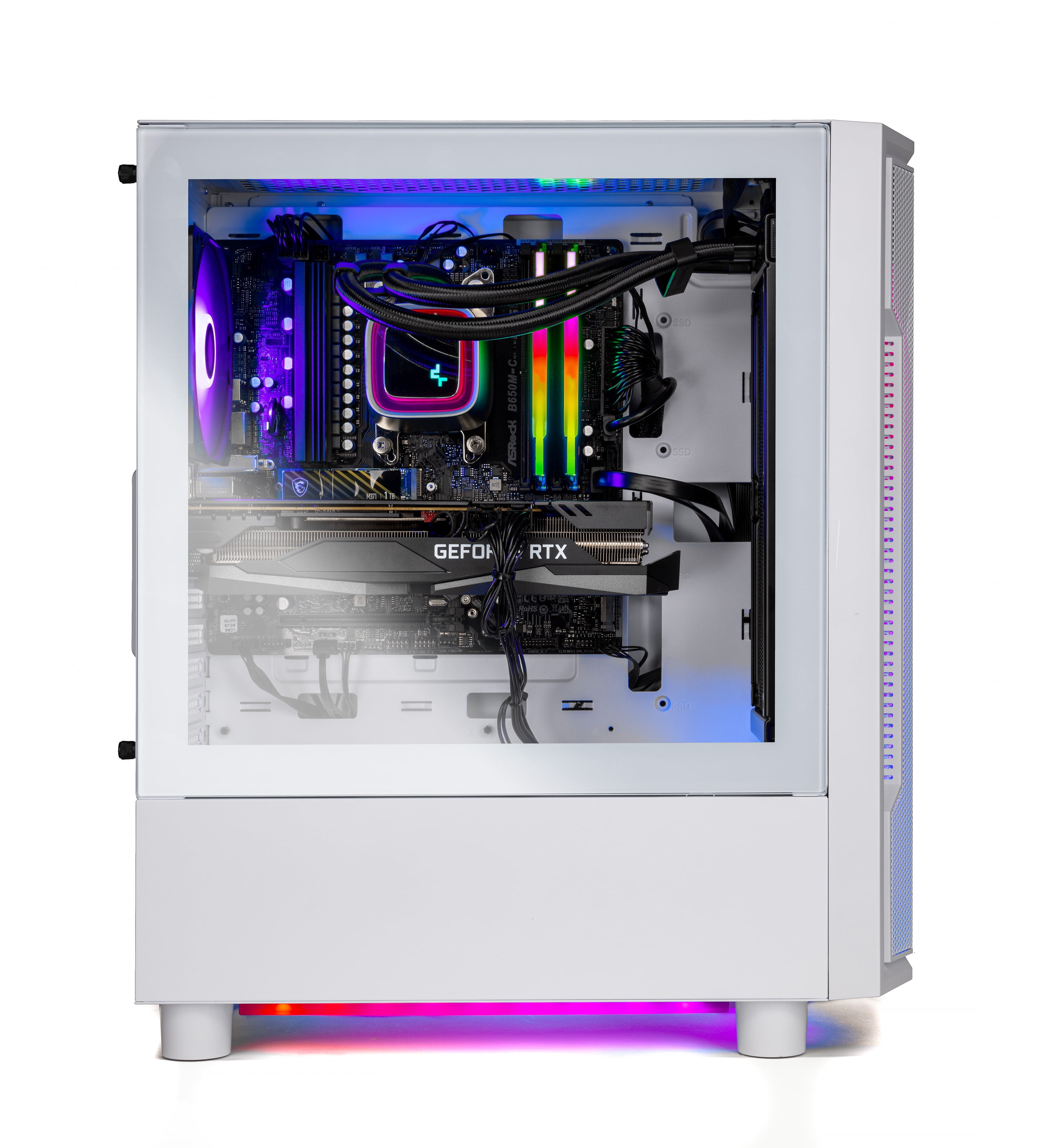 Skytech Archangel Gaming PC Desktop AMD Ryzen 7 7700X AMD Radeon RX 7600 1TB NVMe SSD 32GB DDR5 RAM, AIO Liquid Cooling Windows 11