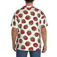 thumbnail image 5 of Xecao offers the Hand Drawn Strawberry for Men's Casual Short-sleeved Shirt, a button-up collared shirt with a pocket, perfect for beach vacations and yacht travel in the Small size., 5 of 7