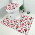 thumbnail image 2 of Pioneer Flower Floral Print Pattern Bathroom Rugs Sets 3 Piece,Toilet Cover Set,Absorbent Non Slip Bathroom Mats Sets with U-Shaped Contour Rug Toilet Rug Set, 2 of 5