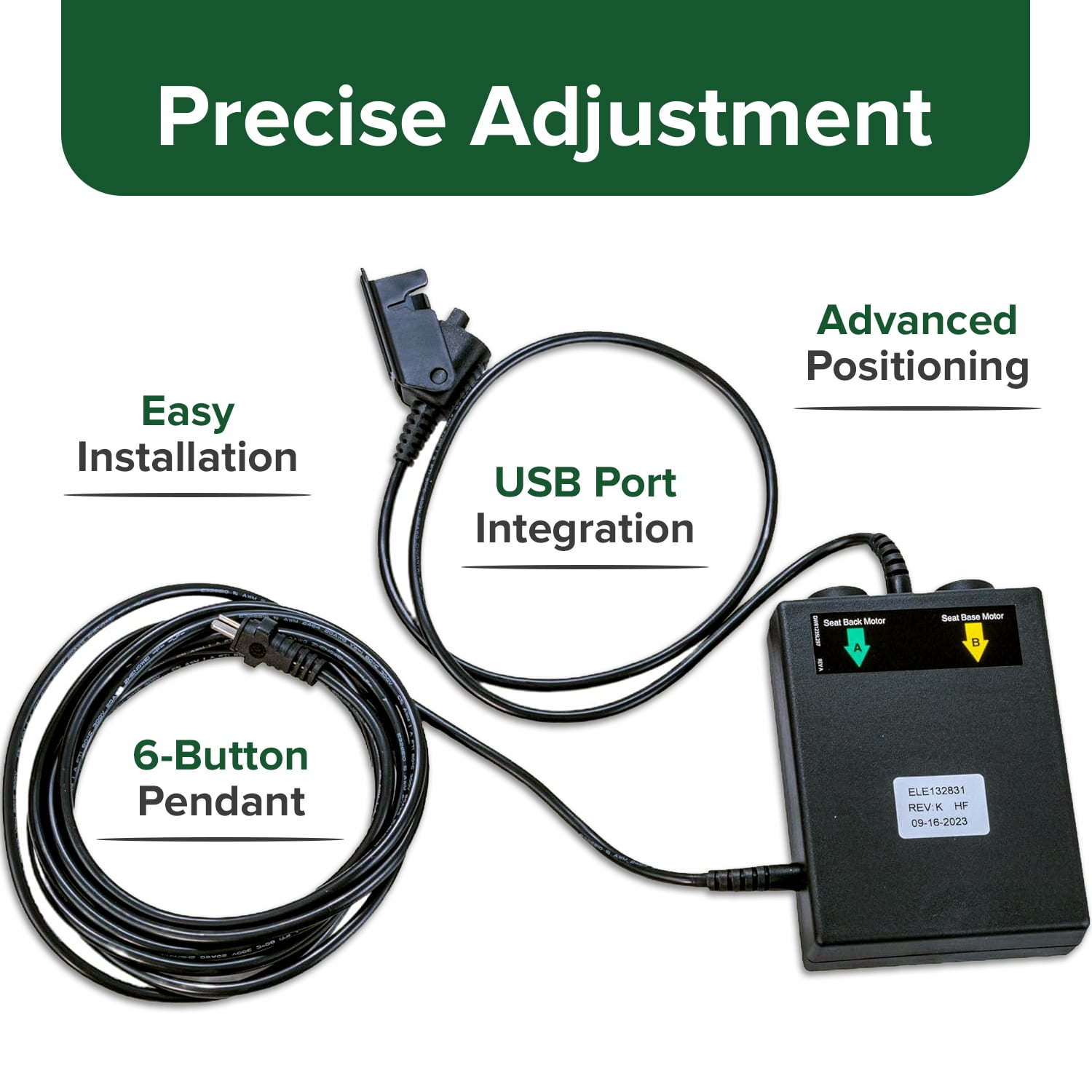 AlveyTech Infinite Position Motor Control Box for Pride Infinity Collection Lift Chairs - (ELE132831) Replacement Parts for Pride Infinity LC-521 & LC-525 and Oasis LC-580 Power Recliner Lift Chair