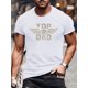 thumbnail image 1 of Star Graphic "TOP DAD" Letter Print Men's Crew Neck Short Sleeve Tees, Trendy T-shirt, Casual Comfortable Versatile Top For Summer, 1 of 5