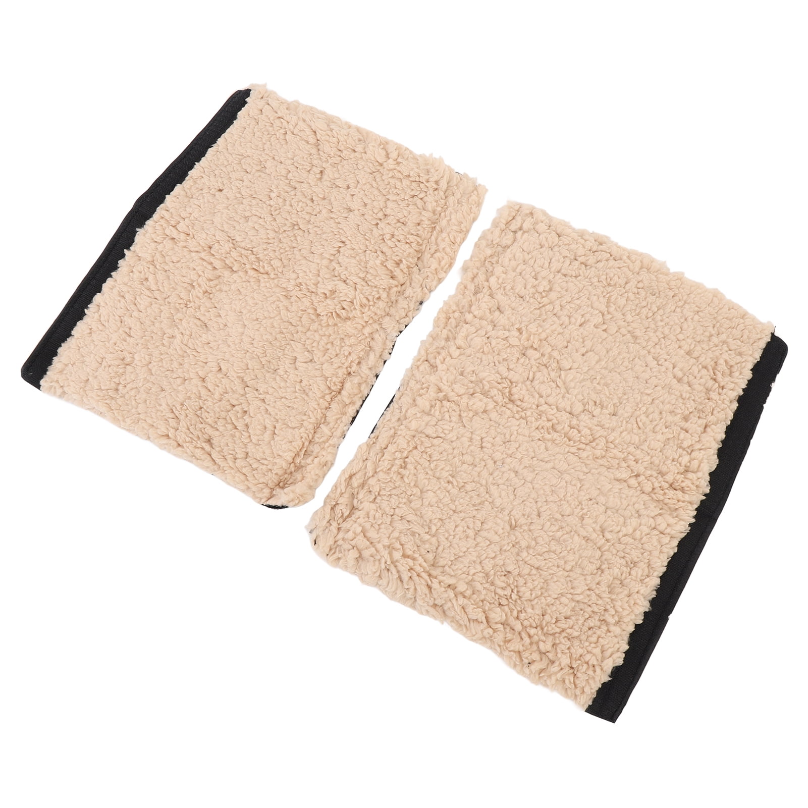 Warm Fleece Armrest Covers Sheepskin Soft Chair Pads NonSlip Thermal Protection for Office Transport Seats 2Pcs Beige 10.63x6.69 Inches / 27x17 cm