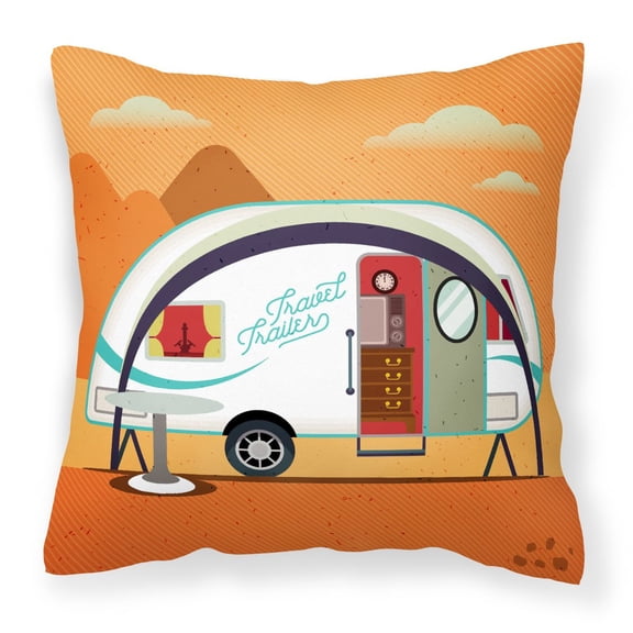 Carolines Treasures BB5480PW1414 Greatest Adventure Camper Fabric Decorative Pillow 14Hx14W multicolor