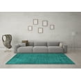 thumbnail image 3 of Ahgly Company Indoor Square Oriental Turquoise Blue Industrial Area Rugs, 7' Square, 3 of 4