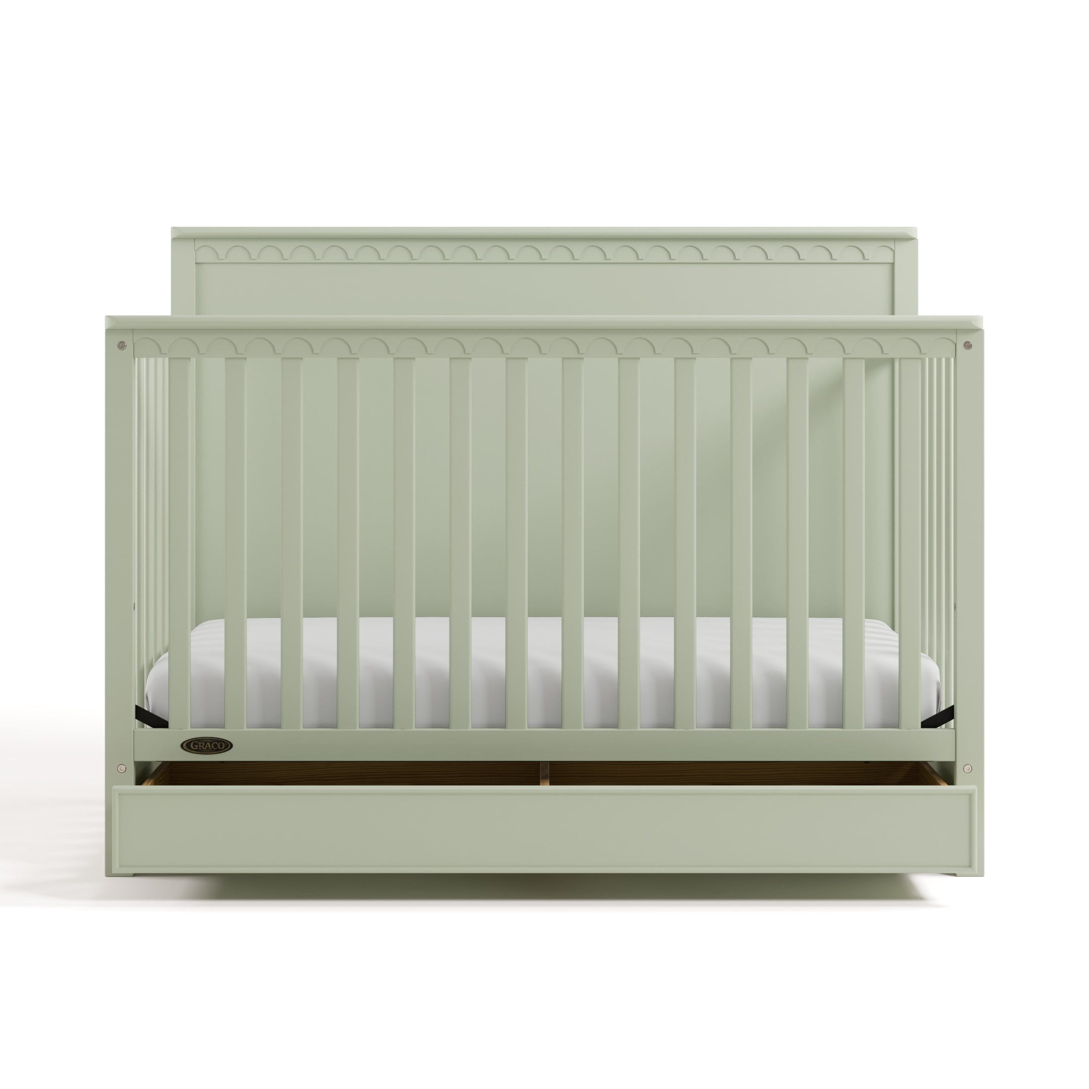 Graco Sasha 5-in-1 Convertible Baby Crib with Drawer, Sage