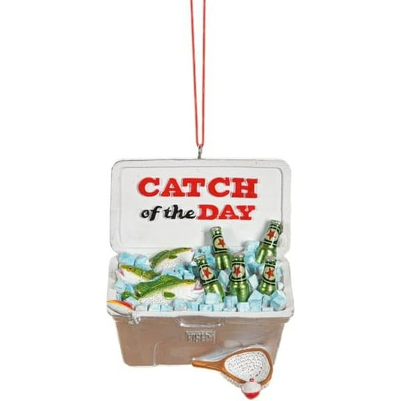 Catch Of The Day Fishing Cooler Christmas Ornament
