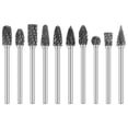 thumbnail image 2 of CNKOO 10Pcs Tungsten Steel Grinding Burr Set - 1/8 Inch Shank - Sharp Rotary Burrs - Woodworking  Stone  Metal, 2 of 10