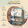 thumbnail image 4 of Qaba Art Easel for Kids with Paper Roll,3 In 1 Toddler Painting Easel with Blackboard,Whiteboard,Storage Baskets,Green,Green Mdf Furniture Youth Kids Baby Furniture, 4 of 10
