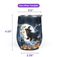 thumbnail image 5 of Happy Halloween Newfoundland Witch Pumpkins Bats 12oz Stainless Steel Wine Tumbler Insulated Cup with Lid Newfie Dog Lover Gifts - 13012, 5 of 5