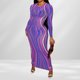 thumbnail image 5 of Vestido de manga larga para mujer, vestido largo ajustado a la moda, vestido nocturno Ygjytge Púrpura T XL para Mujer, 5 of 5