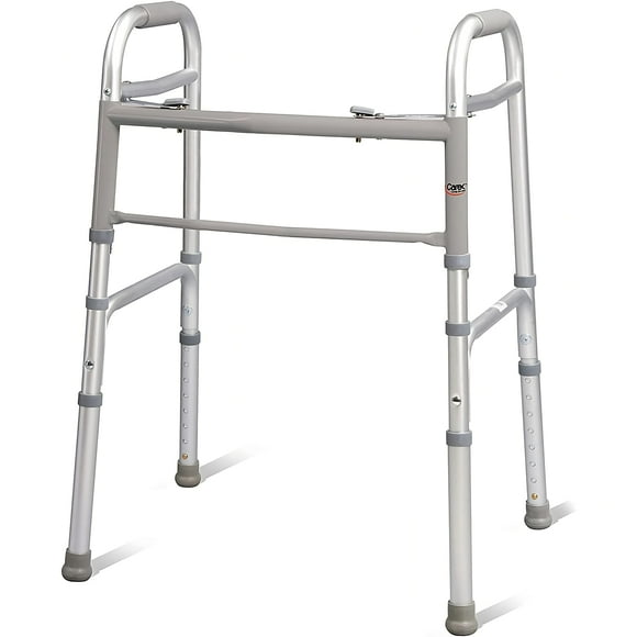 Andador plegable ligero Carex para personas mayores, andador médico portátil con altura ajustable, de 76 a 94 cm, ayuda de movilidad para adultos, ancianos y personas con discapacidad, plegable, con e