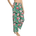 thumbnail image 2 of Xecao Tropical Flamingo Women's Straight Lounge Pajama Pants: The Epitome of Relaxed Sleepwear, 2 of 9