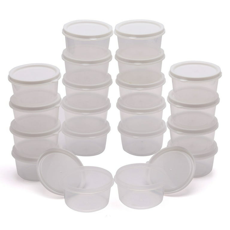 Augshy Small Plastic Containers with Lids for Slime, 50 Pack Foam