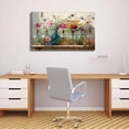 thumbnail image 3 of Retro Farmhouse Wildflowers Canvas Wall Art with Colorful Glass Bottles Design Framed Artwork Prints Wall Decor for Living Room Bedroom Bathroom Home Decoration, 3 of 9