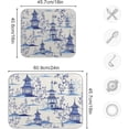 thumbnail image 3 of FREEAMG Dish Drying Mat Beautiful Vintage Pagodas Chinoiserie Style Kitchen Dish Pads Super Absorbent Dish Drying Rack Pads Safe Heat-resistant Kitchen Counter Mat,16x18 Inch, 3 of 7