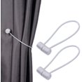 thumbnail image 4 of Magnetic Curtain Tiebacks Curtain Clips Rope Rear Curtain Holders Buckles Curtain Binder Curtain Holders for Home Decoration Cafe Office 2 Pieces Gray, 4 of 7