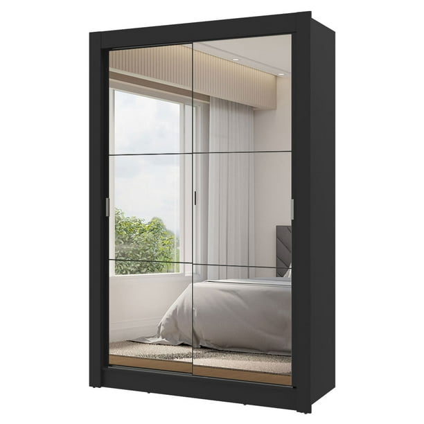 Ropero Closet Madesa Vivare 2 Puertas 2 Espejos Negro 10