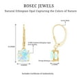 thumbnail image 6 of Rosec Jewels Ethiopian Opal Drop Earrings for Women, October Birthstone Earrings - 8 mm, 10K White Gold, 6 of 8