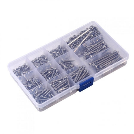 

440pcs M3 Stainless Steel Hex Head Socket Screws and Nuts Assortment 2 Hex Keys