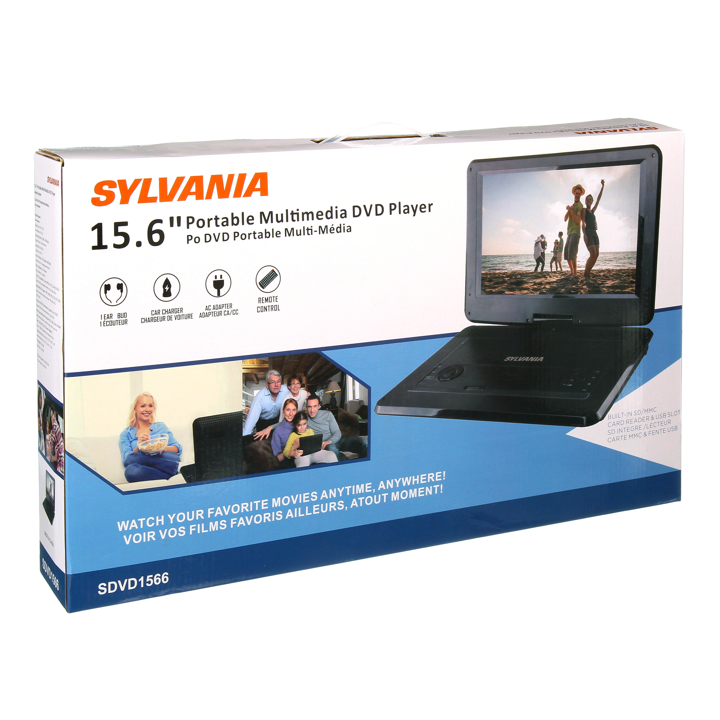 SYLVANIA 15.6-In. Swivel Screen Portable DVD and Media Player - image 5 of 18