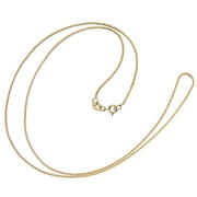 14K Solid Yellow Gold Necklace | Box Link Chain | 18 Inch Length | 1.0mm Thick | With Gift Box
