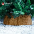 thumbnail image 4 of Tree Nest Christmas Live/Artificial Christmas Plastic Weaved Basket Design Tree Stand Collar Skirt Decoration, Brown, Large, 4 of 6