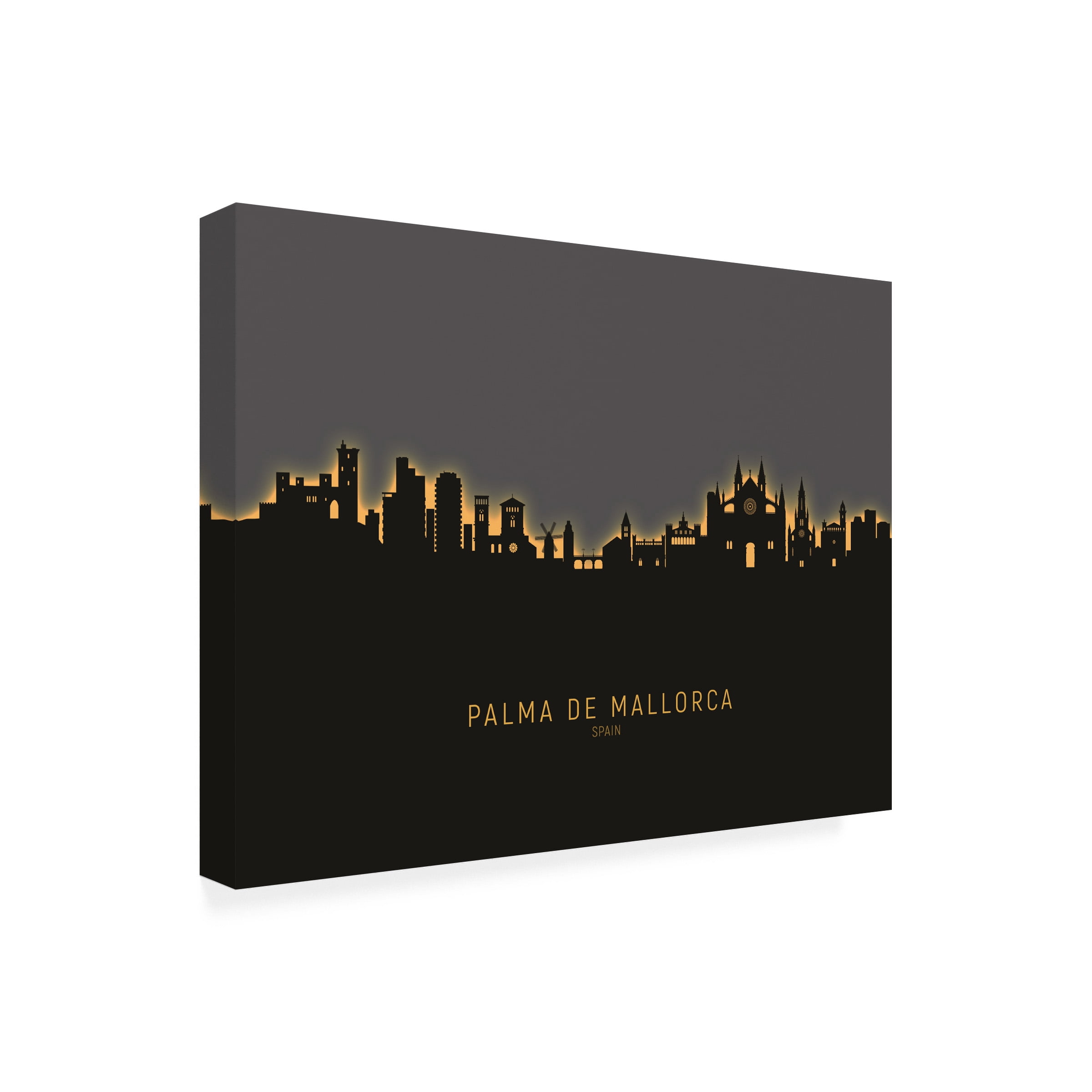 Michael Tompsett 'Palma de Mallorca Spain Skyline Glow II' Canvas Art