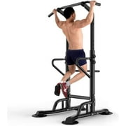 SOGES Power Tower Dip Station Pull Up Bar Multi-Function Strength Training Fitness Workout Station for Home Office Gym, Black, 330lbs