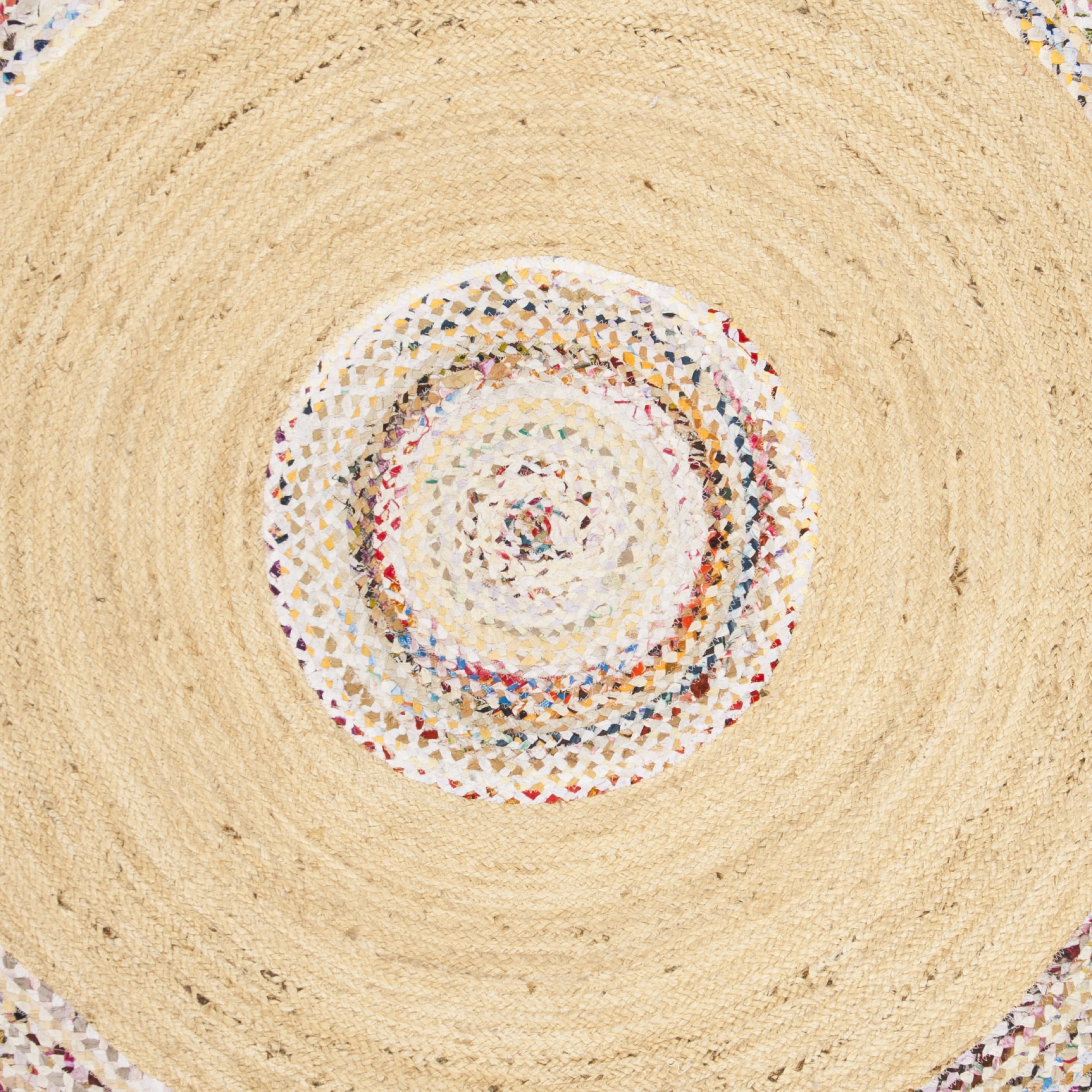 SAFAVIEH Cape Cod Keeleigh Geometric Area Rug, Ivory/Light Beige, 6' x 6' Round