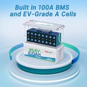 Redodo 24V 100Ah LiFePO4 Battery Deep Cycle Lithium Battery with 100A BMS, 2560Wh, up to 15000 Cycles, 10-Year Lifetime, Perfect for Solar Home System