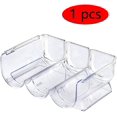 thumbnail image 2 of 1 Pieces Plastic Stackable Wine Rack Wine Bottle Rack Wine Rack Fridge Storage Bottle Wine Shelf for up to 3 Bottles in Total, Transparent, 2 of 5