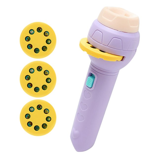 1 Set Projector Toy Manual Early Educational Plastic Sturdy Slide Flashlight Toy for Bedtime