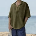 thumbnail image 2 of Stylish Summer Men's Casual Short Sleeve Dress Shirt for Fresh Look and Comfortable Wear, 2 of 5