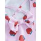 thumbnail image 3 of Traje de baño de verano para niñas, Trajes de baño de manga cruzada sin espalda con estampado de fresas dulces, 3 of 4