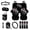 Black - Skull Rose, variant on LedBack Aztec Tribal Full Seat Covers for Cars Cloth High Back Bucket Seat Covers with Steering Wheel Cover Safety Belt Pads Rearview Mirror Cover Garbage Bag Car Vent Storage Pouch