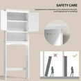 thumbnail image 4 of Aiho 66.1" over the Toilet Storage Cabinet with Adjustable Shelf and Open Storage Shelf, Freestanding - White, 4 of 10