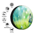 thumbnail image 4 of KLL green grass and butterfly Pattern 14-17 inch Spare Tire Cover Universal Wheel Protector for Truck SUV Trailer Camping Rv Tire Covers-14 inch, 4 of 6