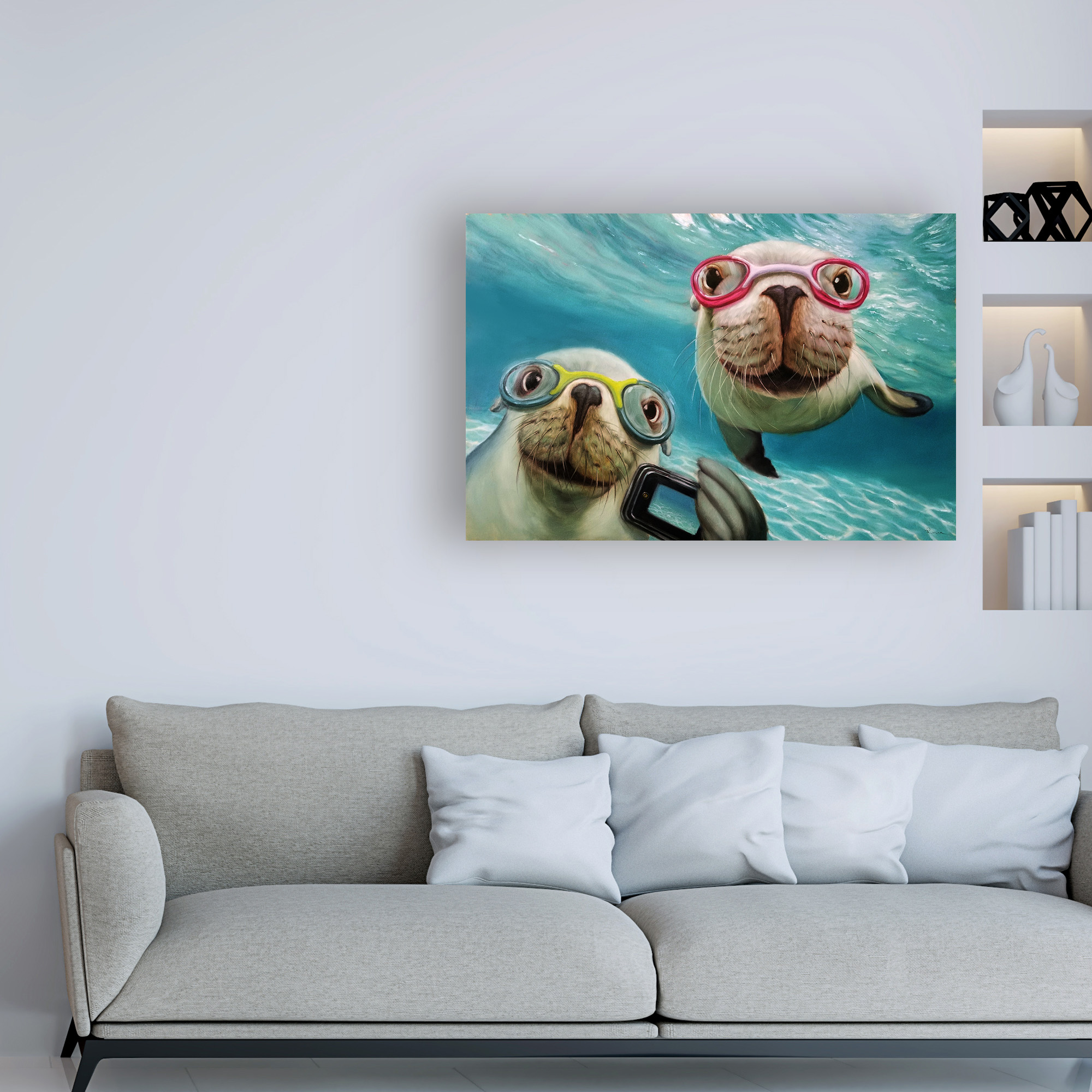 Trademark Fine Art 'Underwater Selfie' Canvas Art by Lucia Hefferna