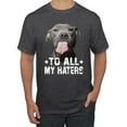 thumbnail image 1 of Wild Bobby, Pitbull to all the Haters Funny, Animal Lover, Men Graphic Tee, Heather Black, 5X-Large, 1 of 4