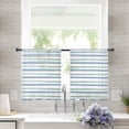 thumbnail image 3 of Geometric Stripes, Semi Sheer Curtains 54 Inch Length 2 Panels Set, Modern Abstract Ombre Blue Art Sheer Kitchen Curtain Privacy Voile Window Curtain for Living Room Bedroom Rod Pocket Drapes, 3 of 7