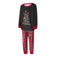 thumbnail image 3 of Elippeo Christmas Family Pajamas Matching Set Letter Christmas Tree Print Long Sleeve Tops and Plaid Pants Sleepwear Nightwear, 3 of 10