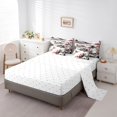 thumbnail image 5 of jejeloiu Japanese Style Architecture 7-Piece Bedding Comforter Set,Vintage Flower Floral King Bedding Sets,White Gray Red Bed Sheets For Teens,Microfiber Bedroom Decor Reversible, 5 of 8