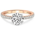 thumbnail image 3 of 1 Carat IGI Certified Round Shape Lab Grown Diamond Engagement Ring | 14K Rose Gold | Kylie Eternity Lab Diamond Ring | FG-VS1-VS2 Quality Friendly Diamonds, 3 of 5