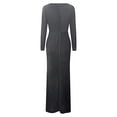 thumbnail image 6 of Women'S Formal Dresses Women's Sequin Long Sleeve V Neck Long Nightclub Style Slim Sling Dress With Slit Black, 6 of 6