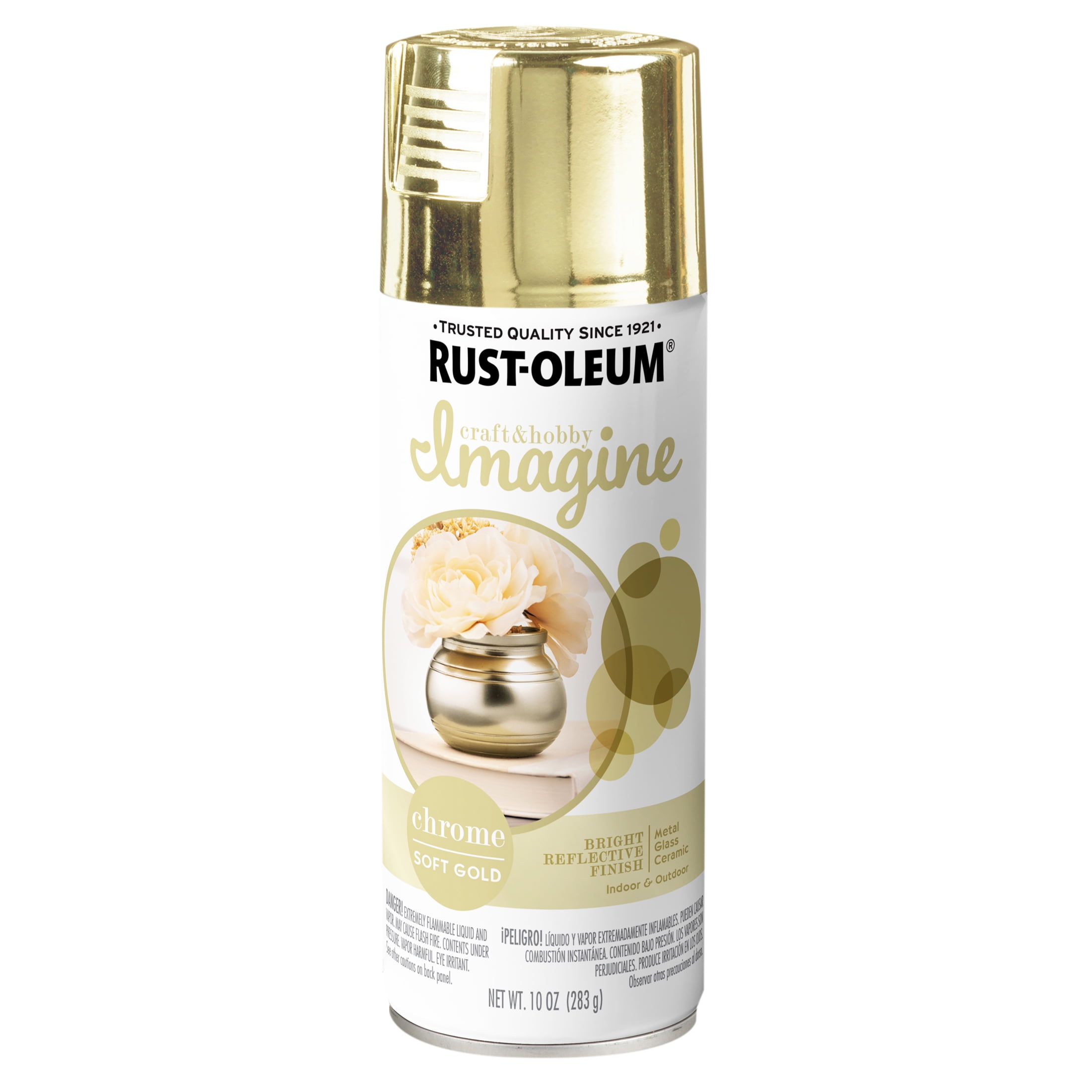 4 Pack, Gold, Rust-Oleum Craft & Hobby Chrome Imagine Chrome Spray Paint- 358018, 10 oz.