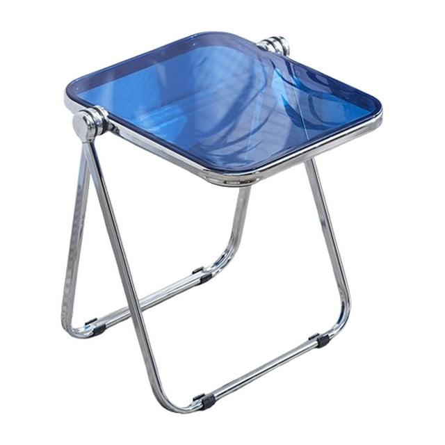 veasfak TV Tray Table Folding TV Tray Table Small Dining Chair Space Saving Coffee Table blue