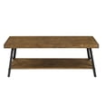 thumbnail image 4 of Artum Hill Hudson Pine Brown 48" Rectangle Coffee Table with Shelf and X-Base Metal Legs, 4 of 7