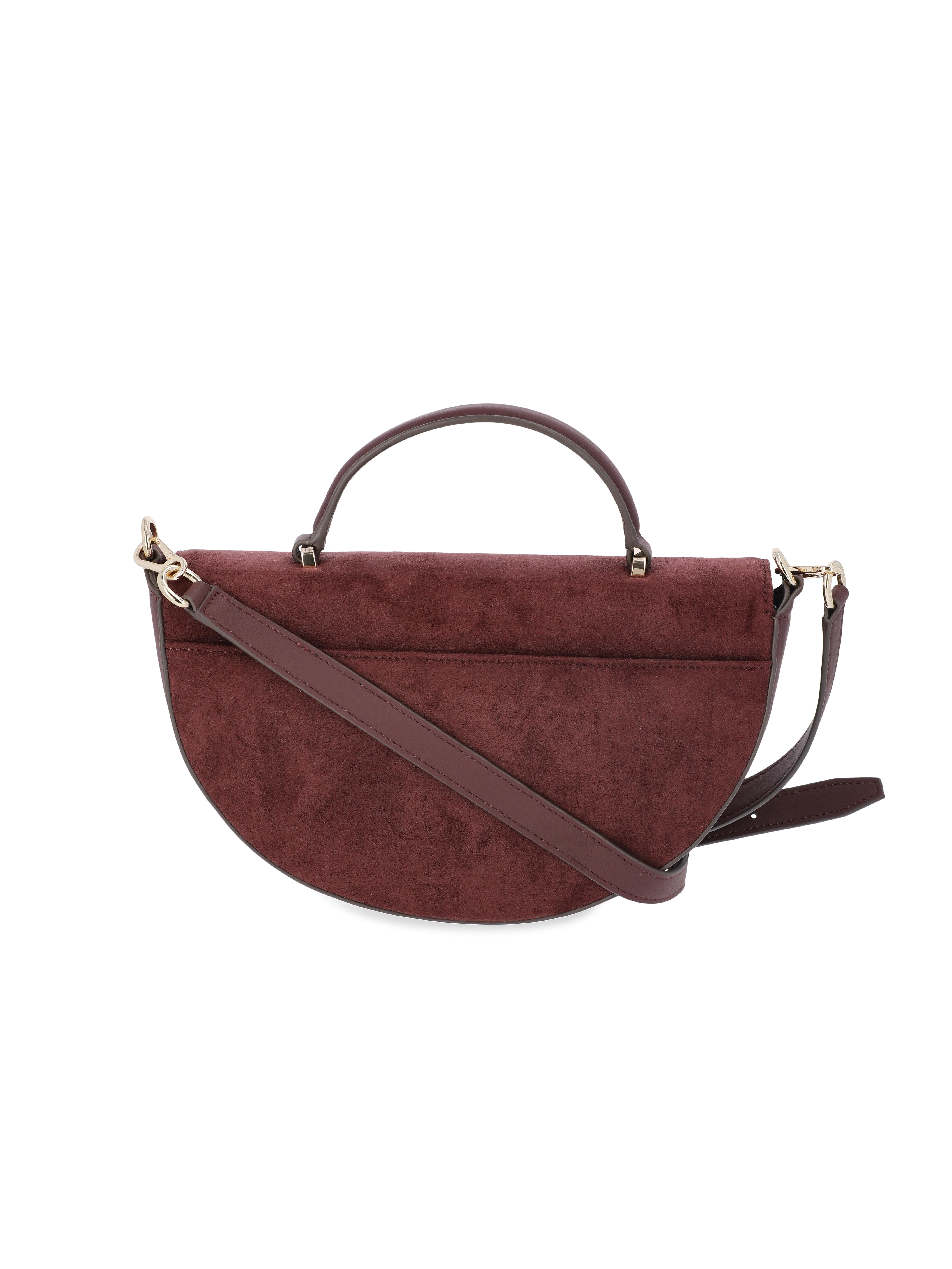 Scoop Women's Faux Suede Half Moon Satchel Bag, Velvet Rose