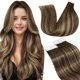 thumbnail image 1 of Extensiones de cabello humano LaAvoo, degradado, marrón a rubio caramelo, 50 g, 20 cm, 20 unidades, 1 of 9